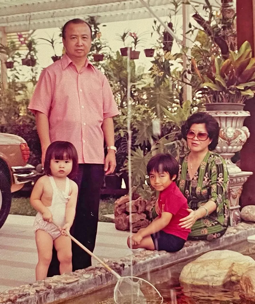 Poh with her family.
