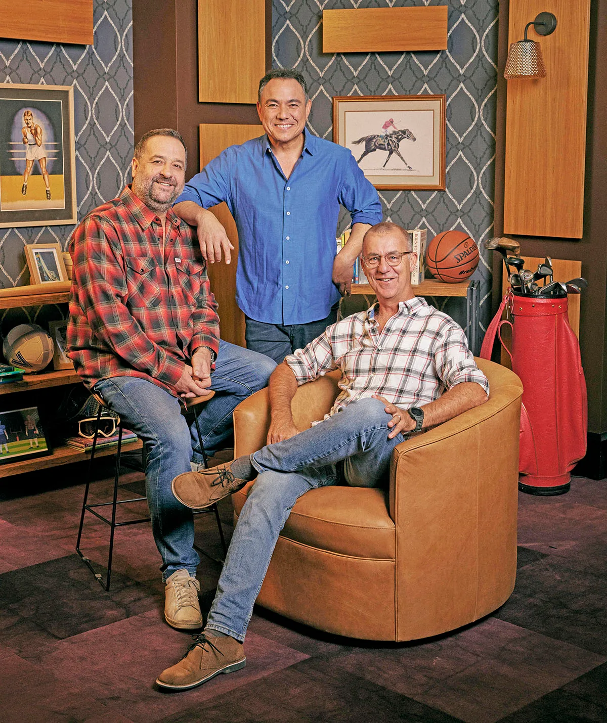 Mick, Sam Pang and Andy Maher co-host The Front Bar.