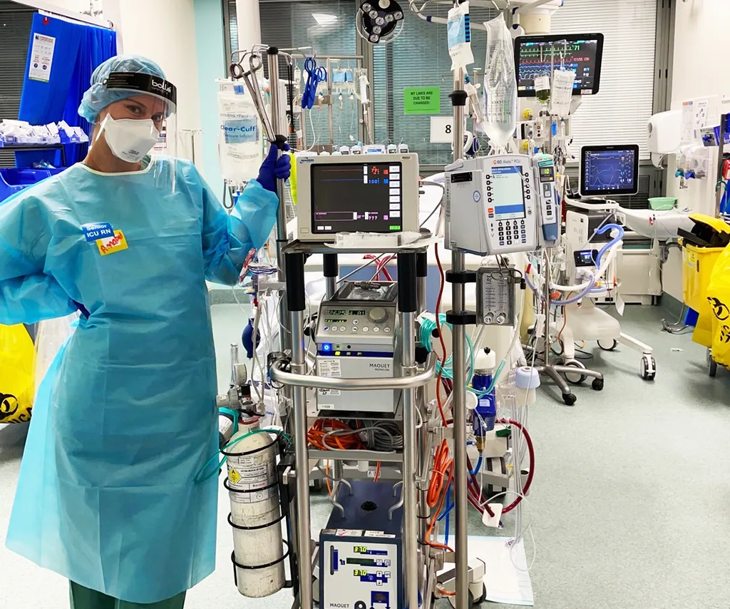 MasterChef Australia's Annabel Lloyd in her nurse scrubs at work in the operating theatre.