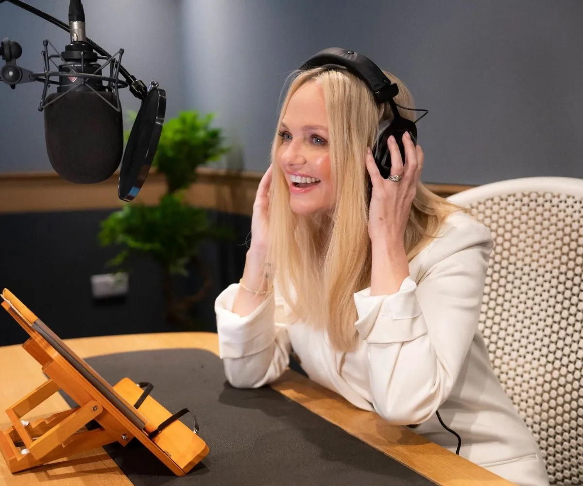 Emma Bunton in a recording studio