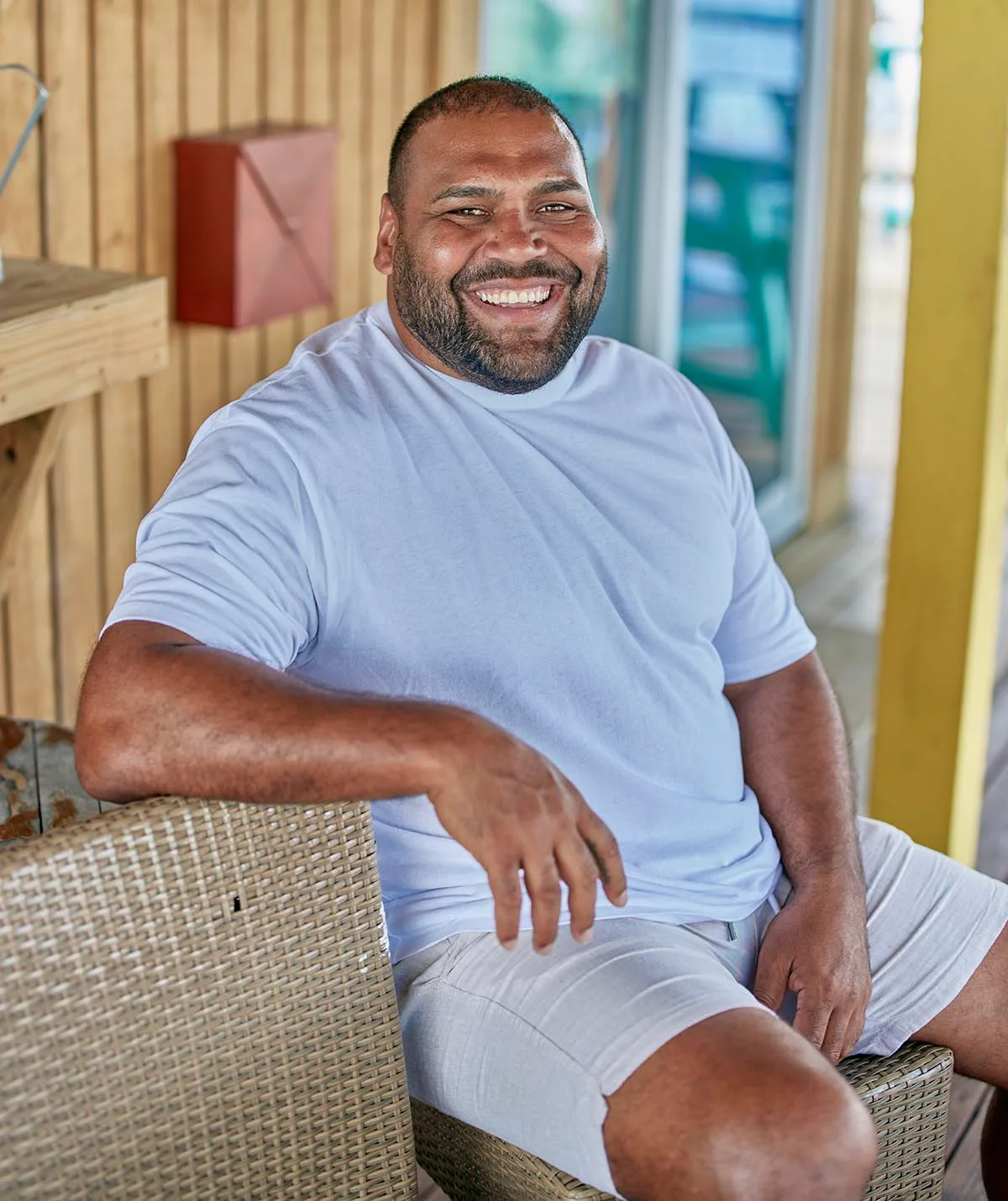 Sam Thaiday on set of Shark!