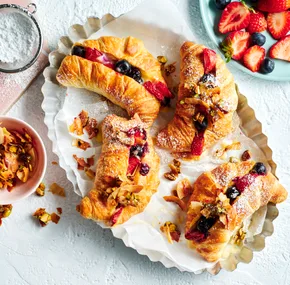 Berry custard croissants