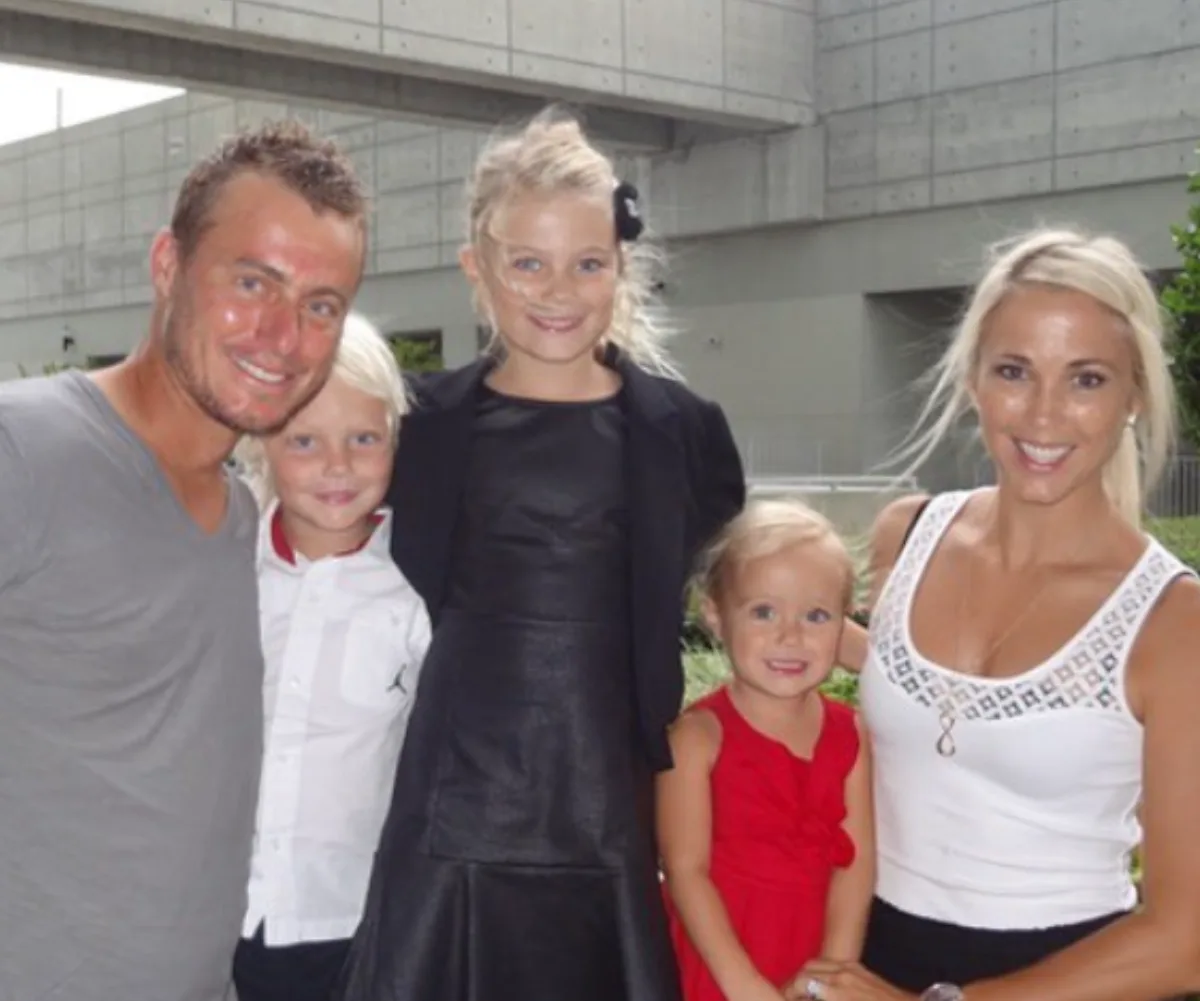Lleyton and Bec Hewitt and their three kids Mia, Cruz and Ava