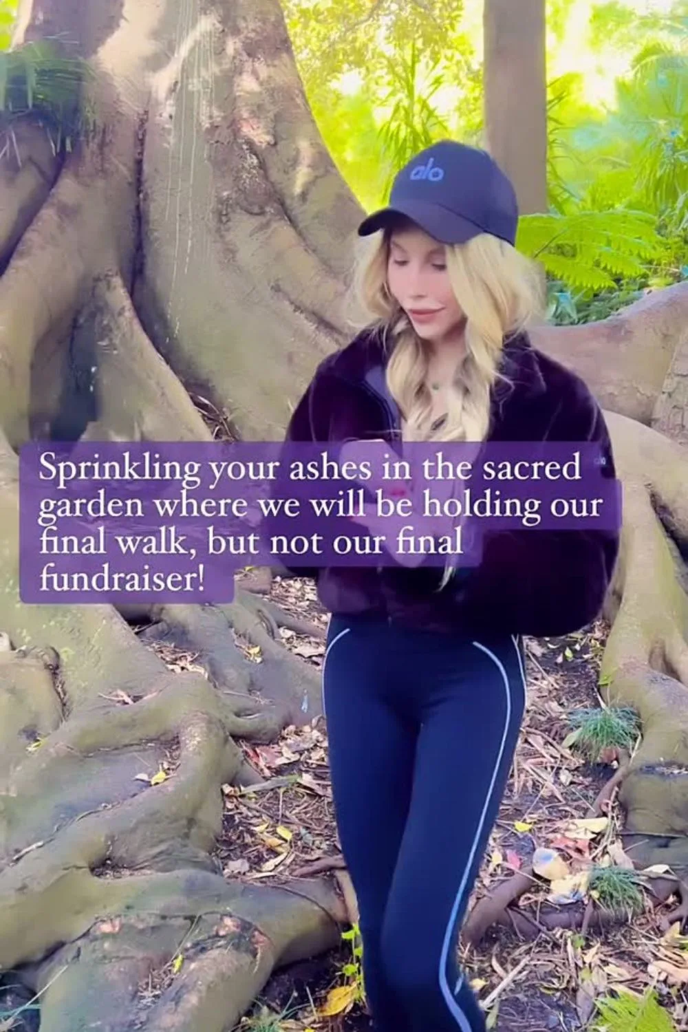 Chloe Lattanzi scattering Olivia Newton-John's ashes in a "sacred garden"