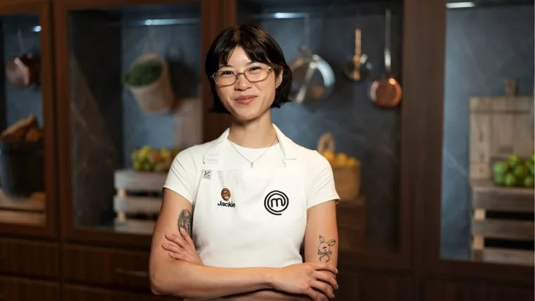Jackie Yu smiling the MasterChef Australia kitchen.