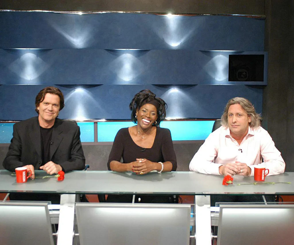 Mark Holden, Marcia Hines, Ian "Dicko" Dickson behind the judging desk on Australian Idol.