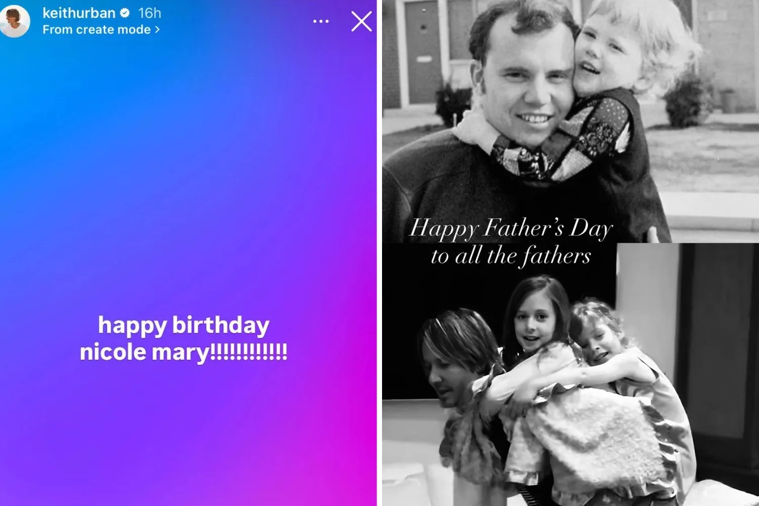 Keith Urban and Nicole Kidman's Instagram posts to each other