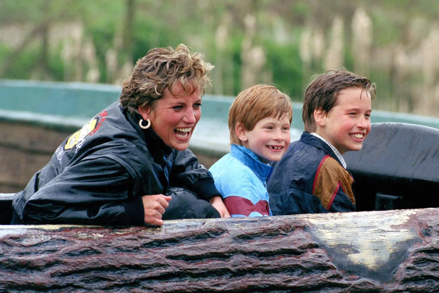 Princess Diana with her sons Prince William and Prince Harry as children
