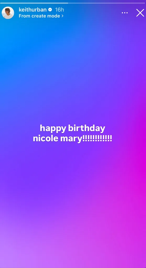 Keith Urban bday message to Nicole KIdman