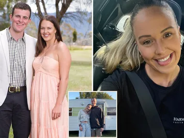 Farmer Brenton and Sophie Holcombe on Farmer Wants a Wife, and Sophie with her new boyfriend Lachy