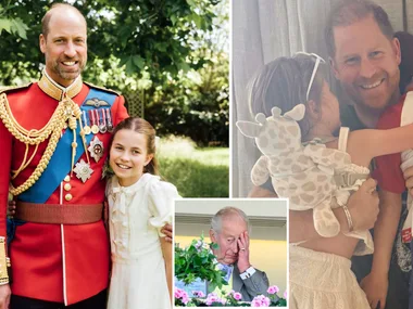 Prince William and Charlotte, Prince Harry and Archie and Lilibet, King Charles