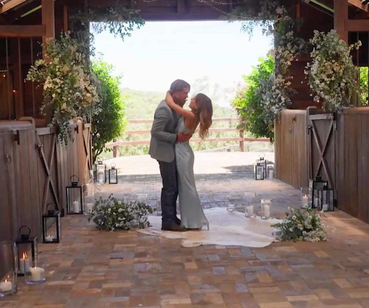 Farmer Dylan and Ally embrace during Farmer finale