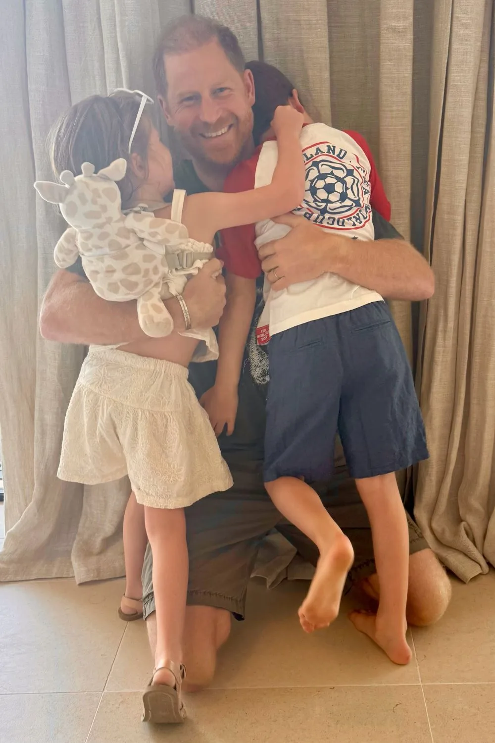 Prince Harry with Princess Lilibet and Prince Archie 