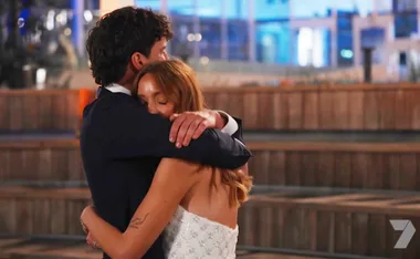 Zach and Grace hug