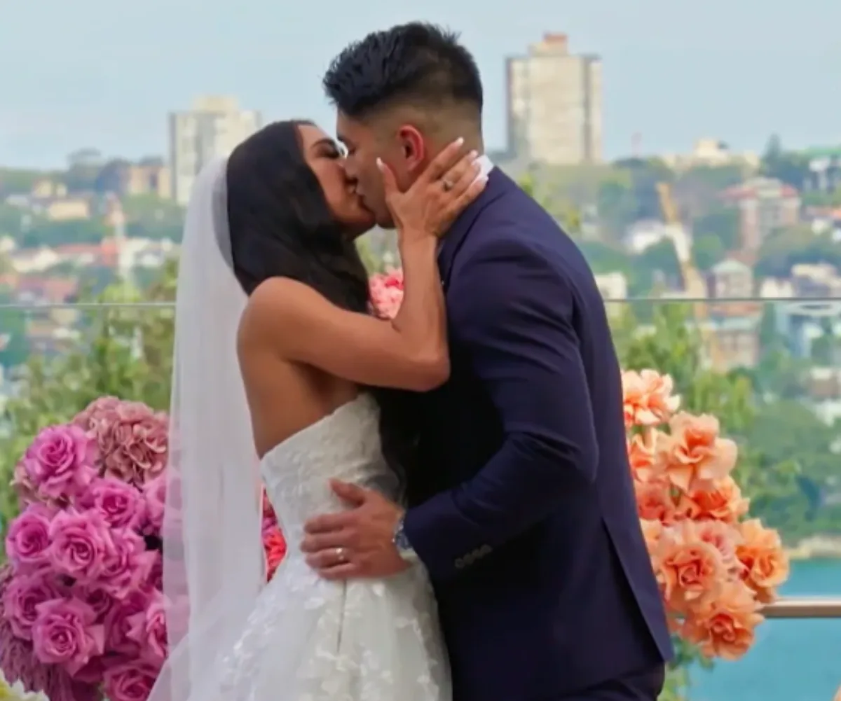MAFS' Jade and Ridge kiss on their 'wedding' day