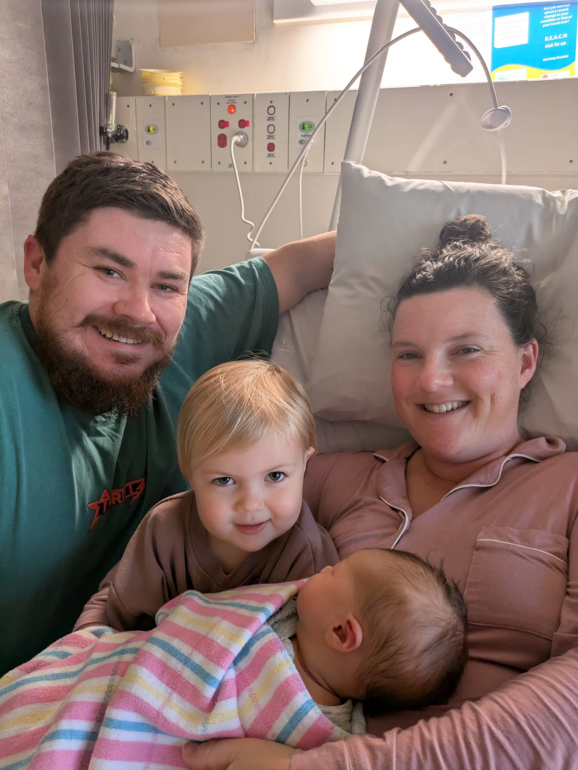 Pat McGarry's baby daughter Stevie, fianc&eacute;e Emma and two-year-old daughter Frankie.