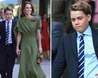 Prince George with Kate and Princess Charlotte