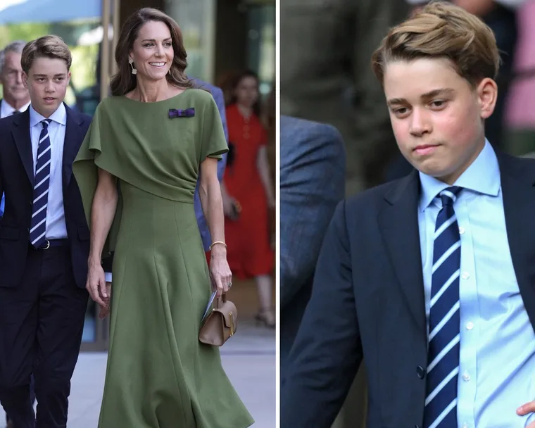 Prince George with Kate and Princess Charlotte