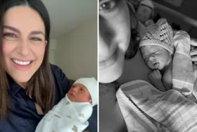 Sarah Abo baby with husband Cyrus
