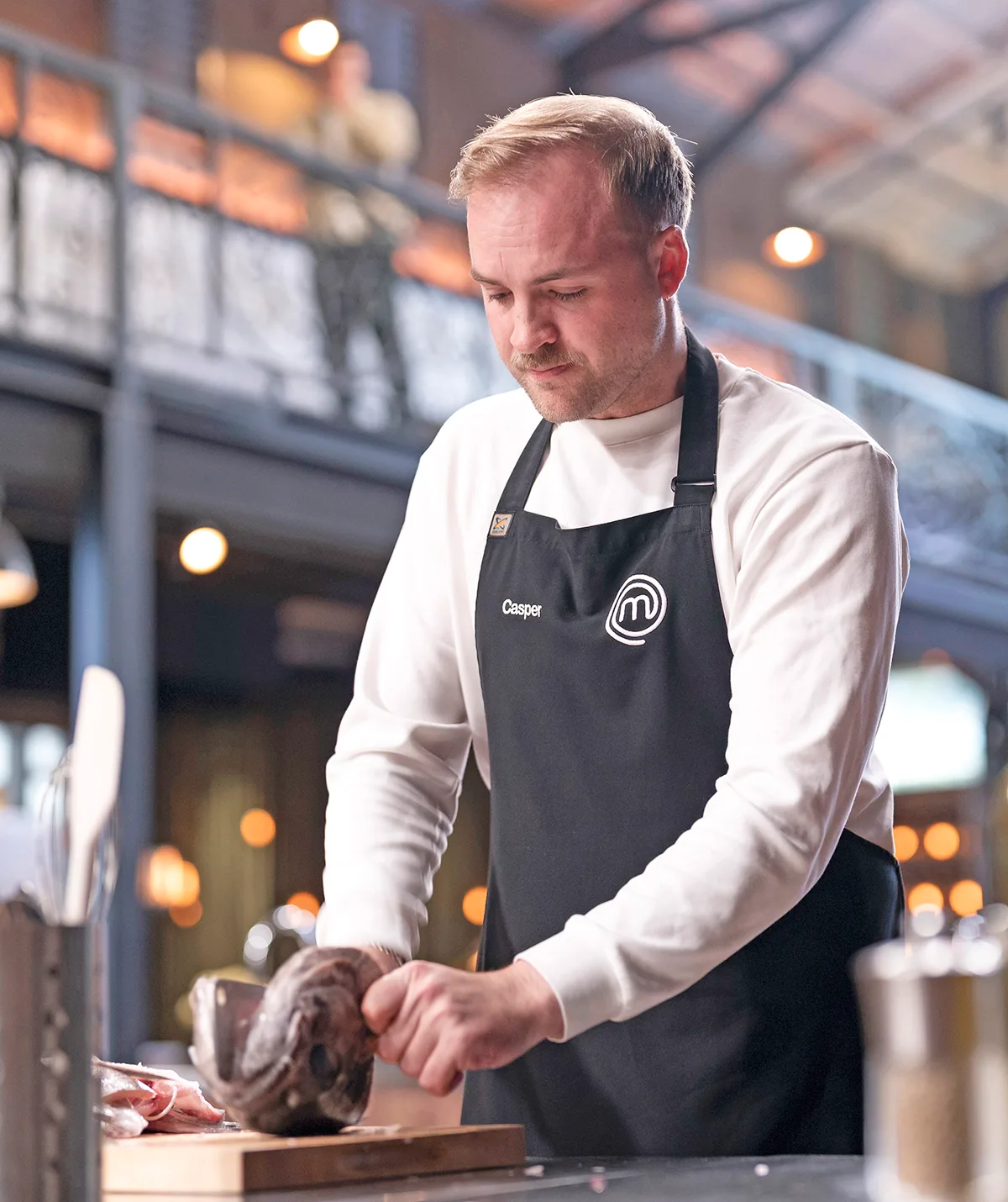 Casper Kenworthy in the MasterChef Australia kitchen.