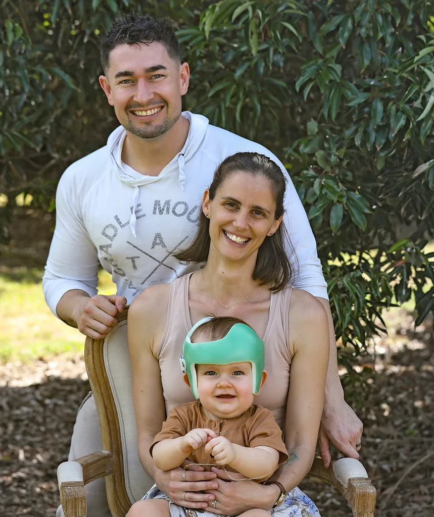 Alone Australia contestant Dylan with wife Jemma and their son Jensen.