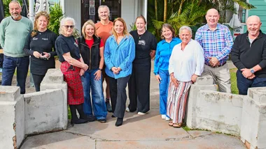 A group of people gathered at an RSL