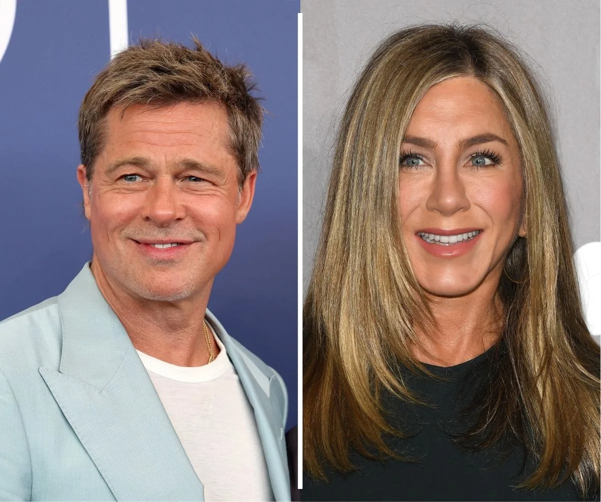 Former flames Brad Pitt and Jennifer Aniston were having weekly lunch dates on set! (Getty)