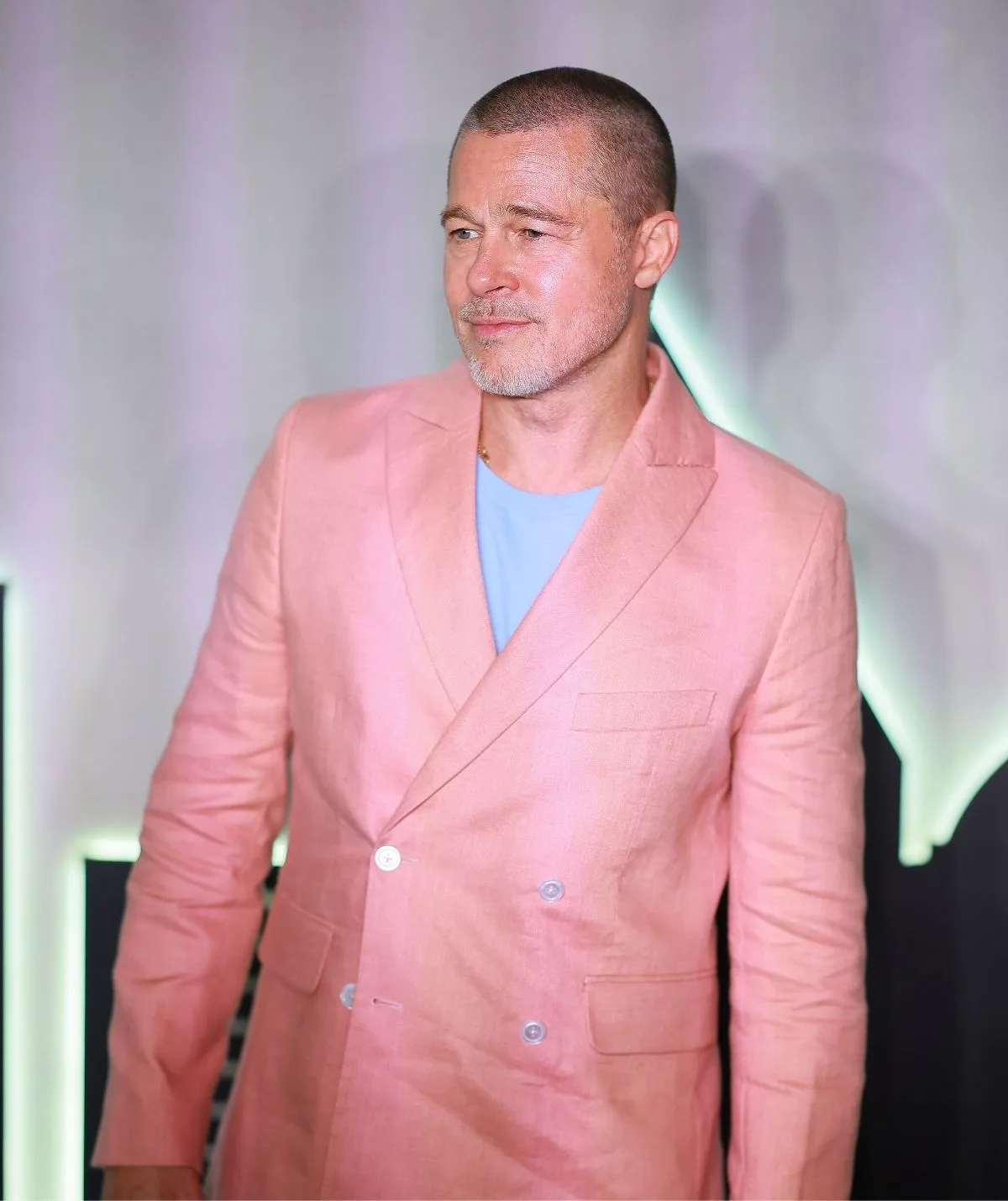 Brad Pitt in a pink suit