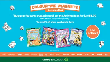 Collect, Colour & Create: New Colour-Me Magnet Books Have Landed at Woolworths