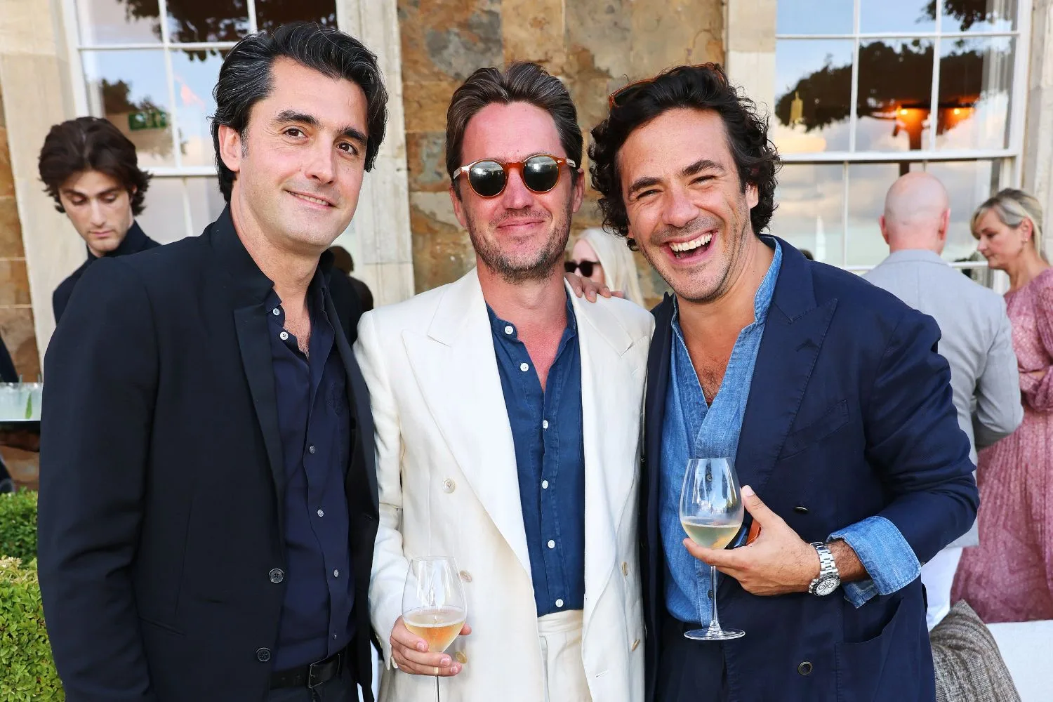 Edo Mapelli Mozzi (centre) pictured with others at an event in England on July 4,