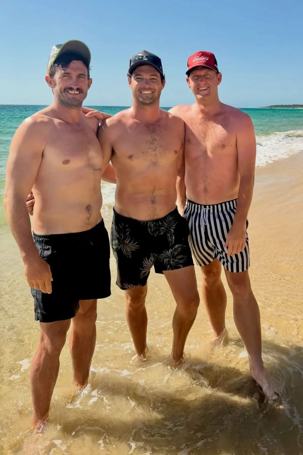 Farmer Bert with the boys on holiday