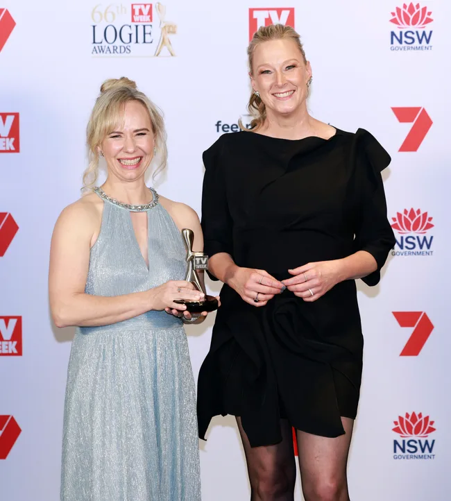 Melissa Maclean and Leigh Sales accepted the award for The Assembly.