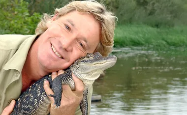 Steve Irwin and a crocodile.