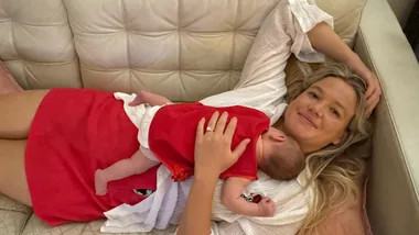 shark attack survivor Leah Stewart and her baby daughter