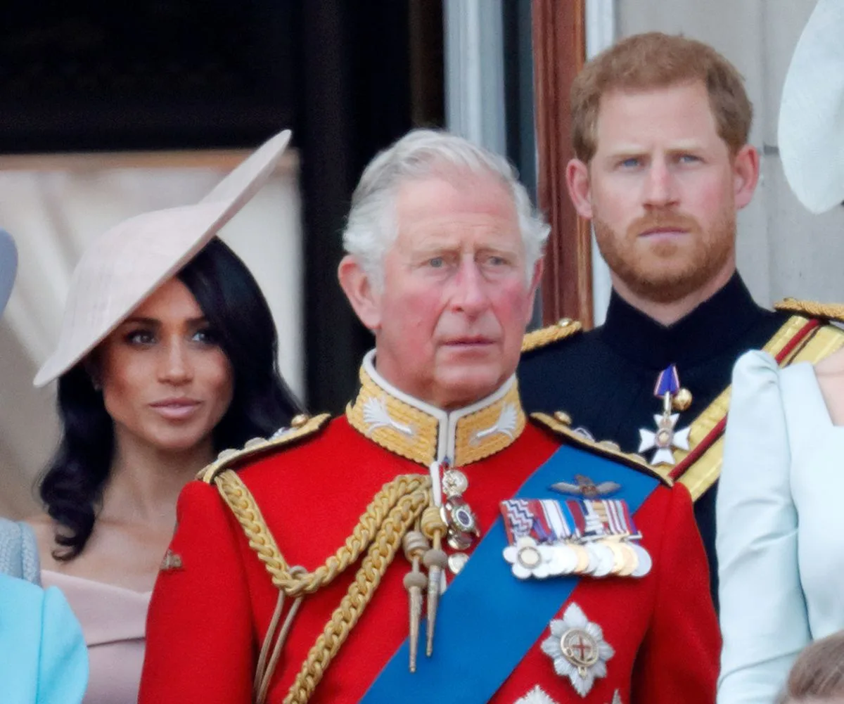 Meghan Markle, Prince Harry, King Charles looking tense