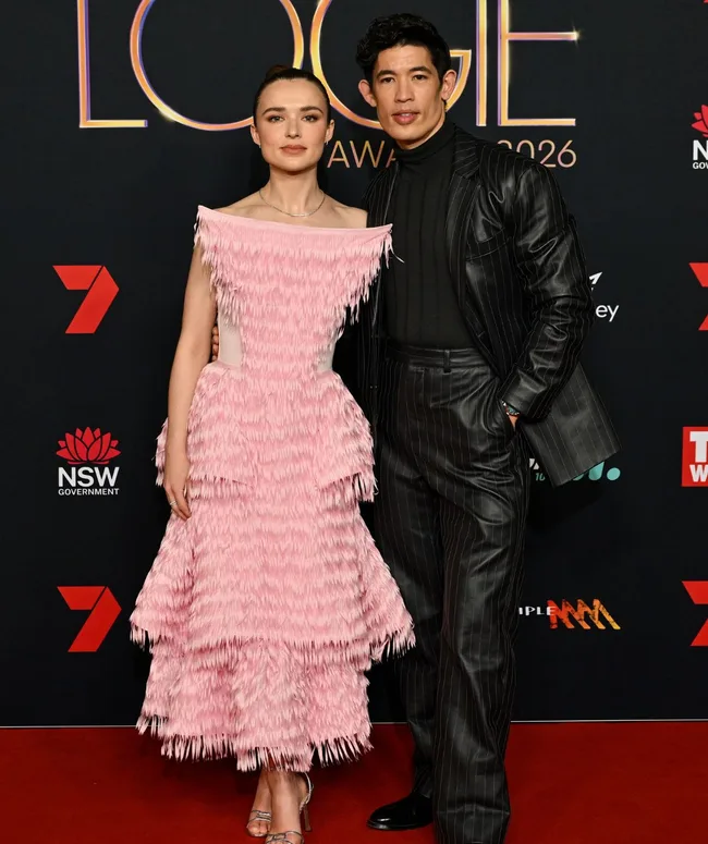 Phillipa Northeast and Chris Chung Logies 2026 red carpet
