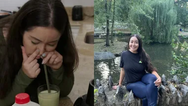 Kathryn Andrea is addicted to ingesting her food with her nose.