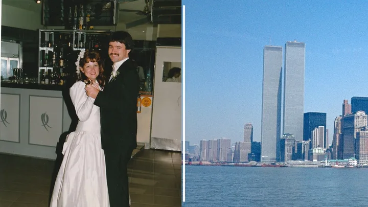 ‘Ran back and kissed me’: The heartbreaking last glimpse 9/11 widow had of Aussie husband Stephen Tompsett