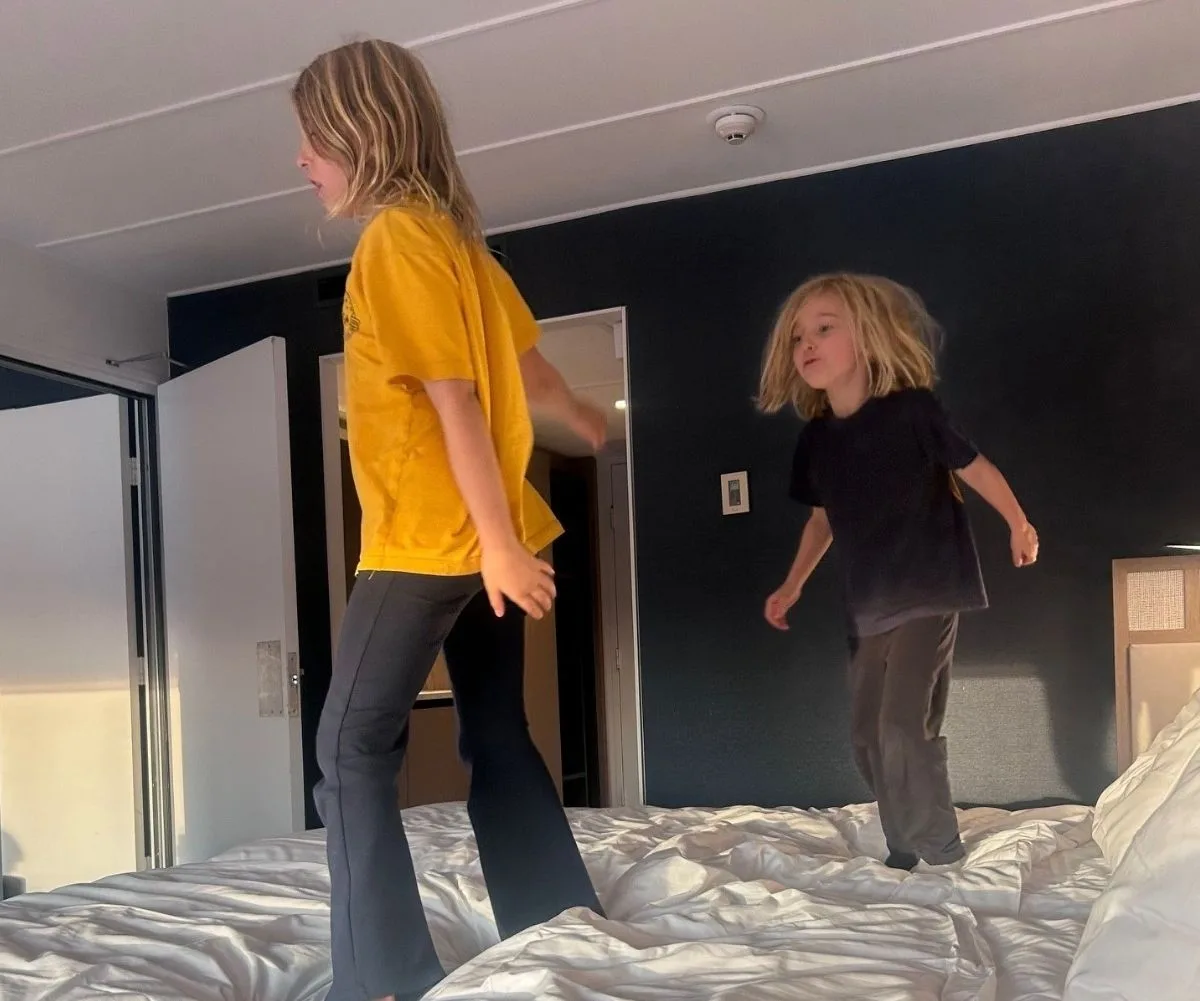 Bouncing on the bed was the first  thing my kids did at the Hyatt Regency Sydney! 