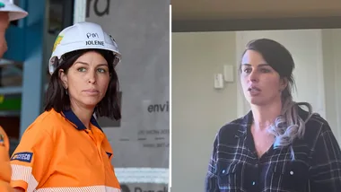Jolene on The Block in the left image and Jolene in Revealed: The Cape documentary on the right.