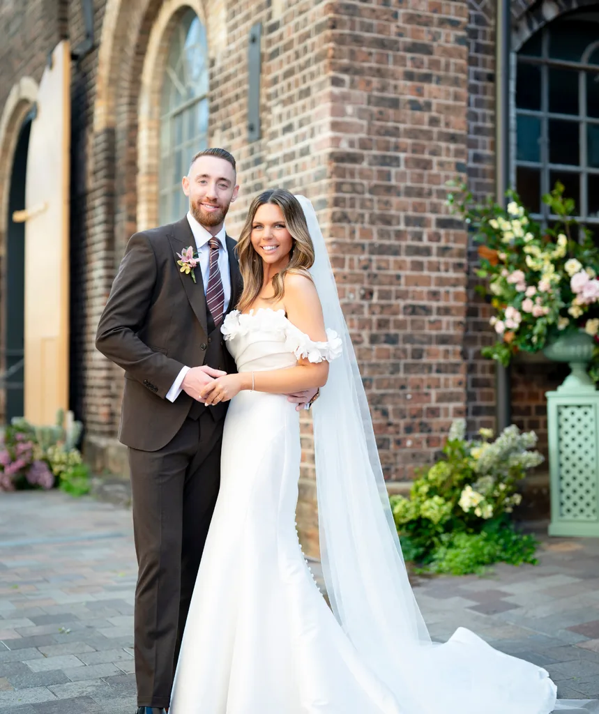 Danny Hewitt and Bec Zacharia on their Marrief at First Sight wedding day.