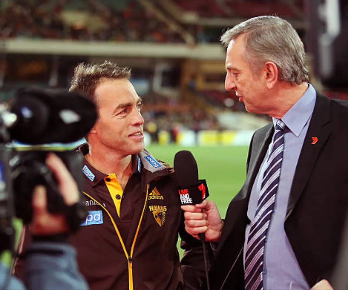 Dennis interviews for Channel Seven.