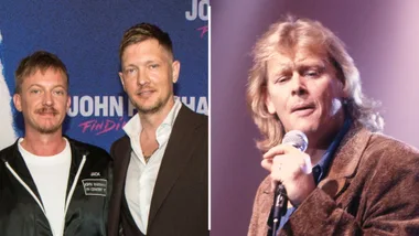 John Farnham with his sons Rob and James Farnham