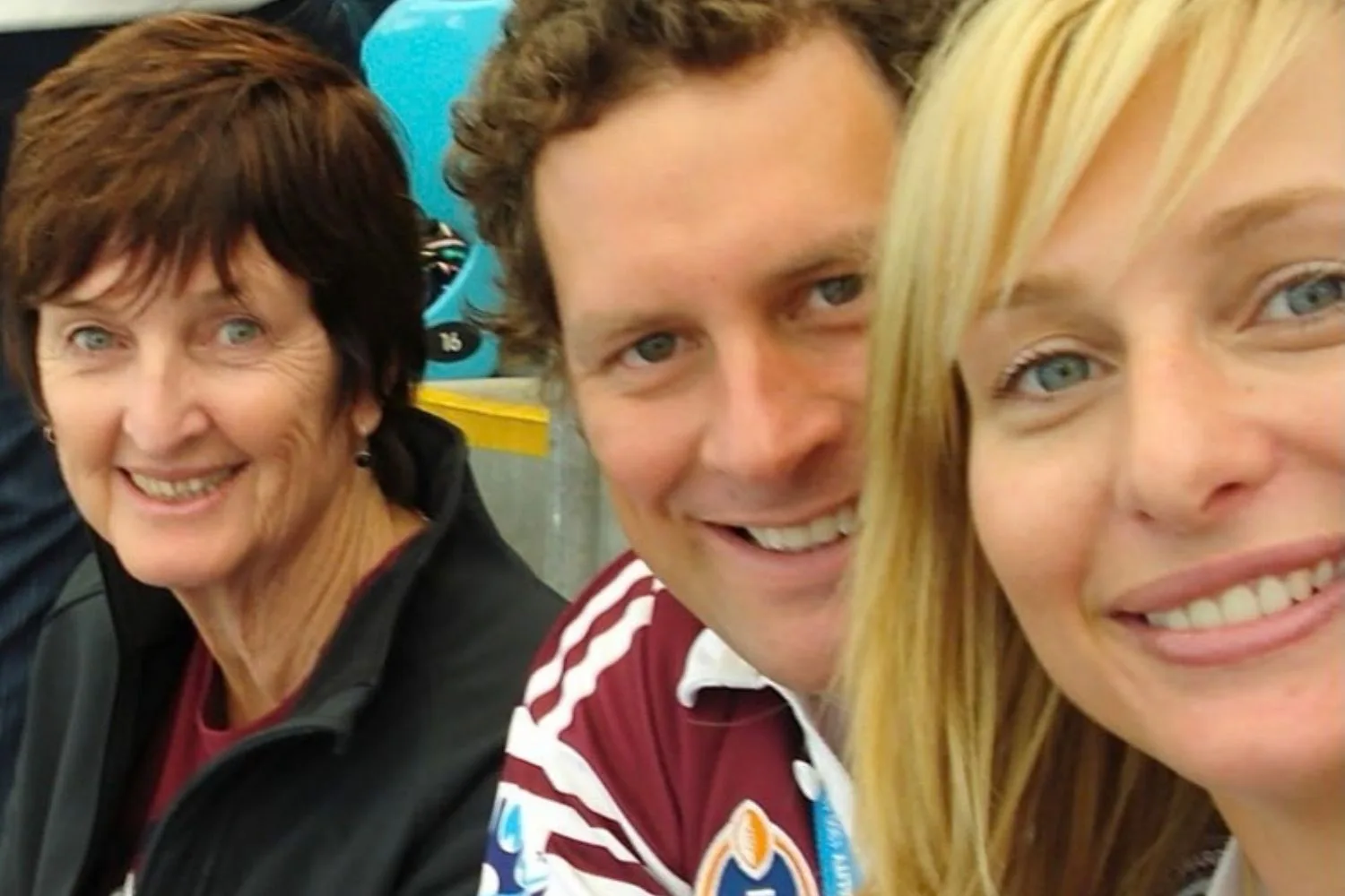 Johanna Griggs with her mum and husband