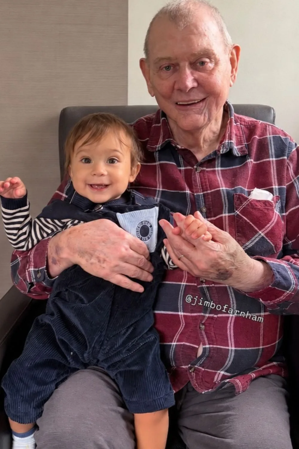 John Farnham with his grandson
