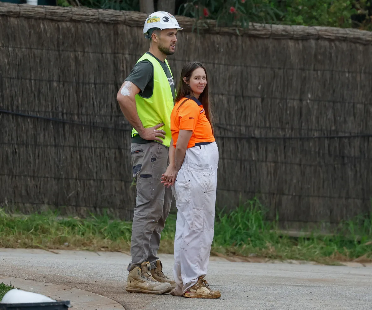 Rosco and Lisa on the set of The Block