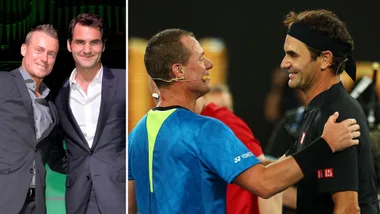 Lleyton Hewitt and Roger Federer