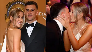 Nick Daicos and girlfriend Arlette Amor at 2026 Brownlows