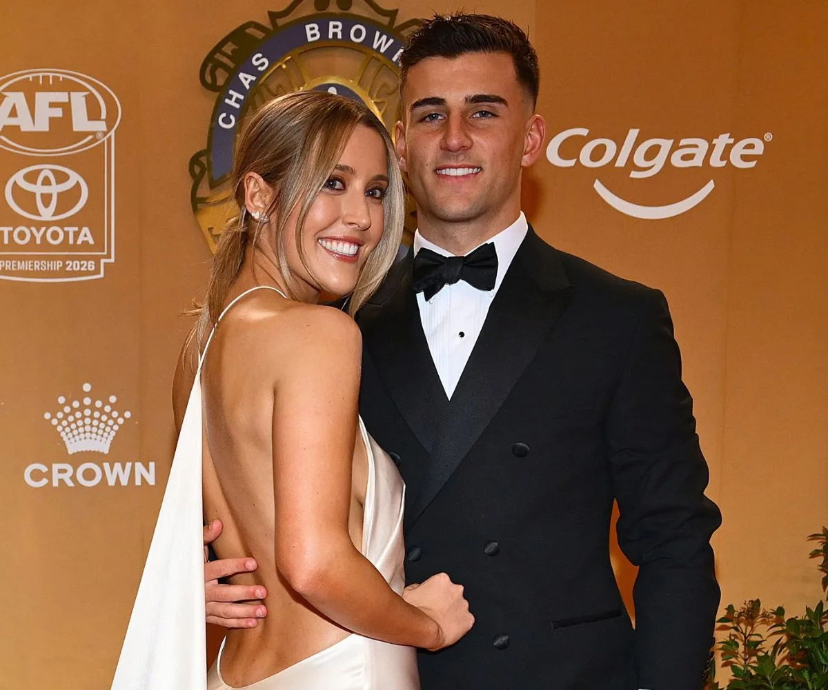 Nick Daicos and girlfriend Arlette Amor at 2026 Brownlows