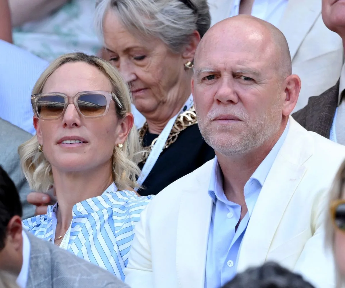 Zara and Mike Tindall looking serious